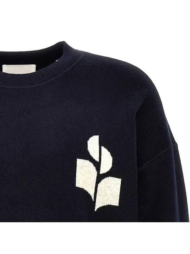 Ateley Logo Cotton Sweatshirt Midnight - ISABEL MARANT - BALAAN 4