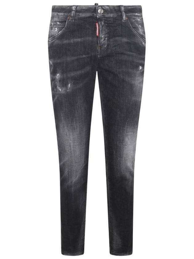 Women's Washed Cool Girl Skinny Jeans Black - DSQUARED2 - BALAAN 1