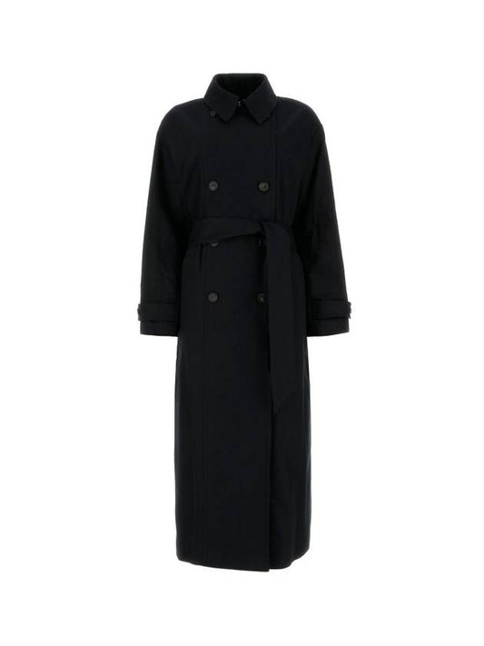 Double Brested Twill Cotton Trench Coat Black - A.P.C. - BALAAN 1