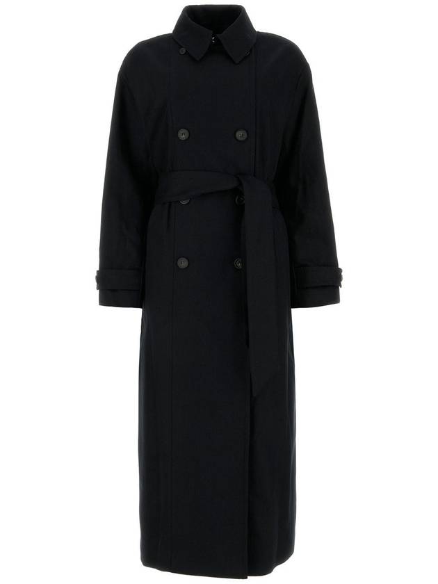 Double Brested Twill Cotton Trench Coat Black - A.P.C. - BALAAN 2