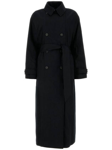 Double Brested Twill Cotton Trench Coat Black - A.P.C. - BALAAN 1