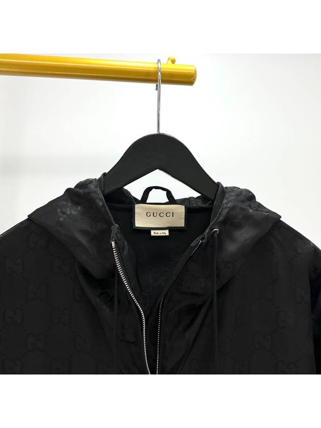 The Grid Hooded Jacket Black Size 44 - GUCCI - BALAAN 5