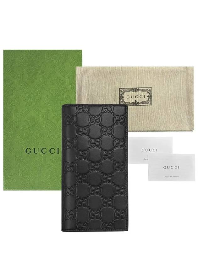 Signature GG Ssima Leather Long Wallet Black - GUCCI - BALAAN 11