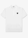 Men's Black Heart Waffen Short Sleeve Polo Shirt White - COMME DES GARCONS - BALAAN 3