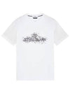 Institutional Two Print Short Sleeve T-Shirt White - STONE ISLAND - BALAAN 2