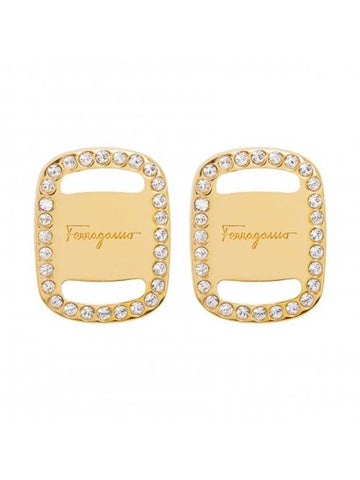 Women's Vara Plate Large Earrings Gold - SALVATORE FERRAGAMO - BALAAN 1