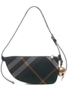 Mini Shield Checked Shoulder Bag Green - BURBERRY - BALAAN 5