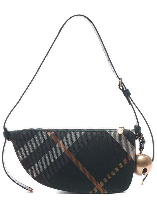 Mini Shield Checked Shoulder Bag Green - BURBERRY - BALAAN 5