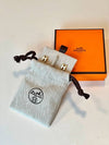 Mini Pop H Earrings Gold Gold Blanc - HERMES - BALAAN 2