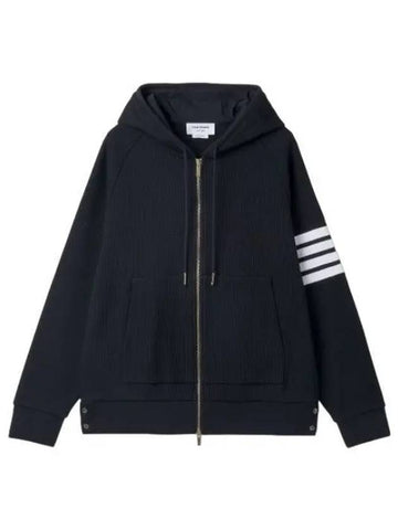 4 bar raglan hooded navy hoodie t shirt - THOM BROWNE - BALAAN 1