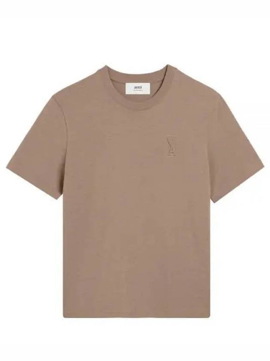 Small Heart Logo Short Sleeve T-Shirt Brown - AMI - BALAAN 2