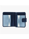 Logo Saffiano Leather Half Wallet Navy - PRADA - BALAAN 6