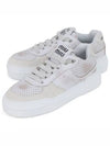 bleached leather and suede sneakers white - MIU MIU - BALAAN 2