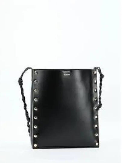 Tangle Rivet Leather Shoulder Bag Black - JIL SANDER - BALAAN 2