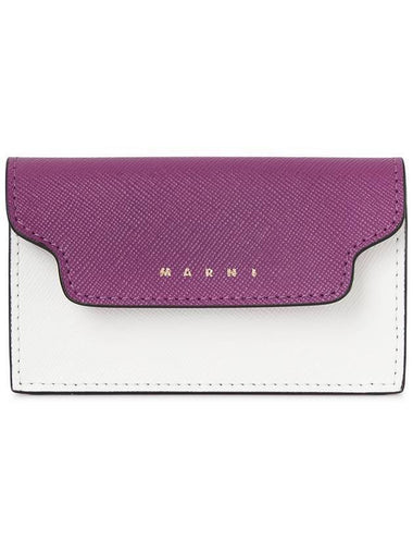 Saffiano Card Wallet Purple - MARNI - BALAAN 1