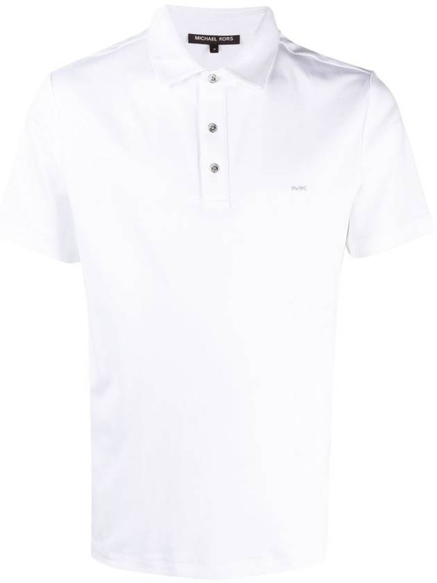 Men's Logo Cotton Short Sleeve PK Shirt White - MICHAEL KORS - BALAAN 2