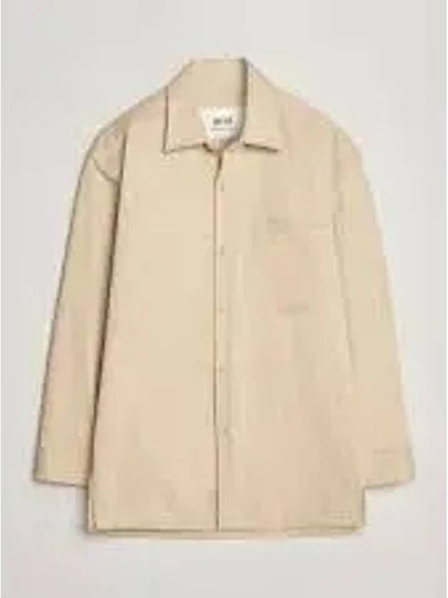 Back Logo Long Sleeve Shirt Beige - AMI - BALAAN 2