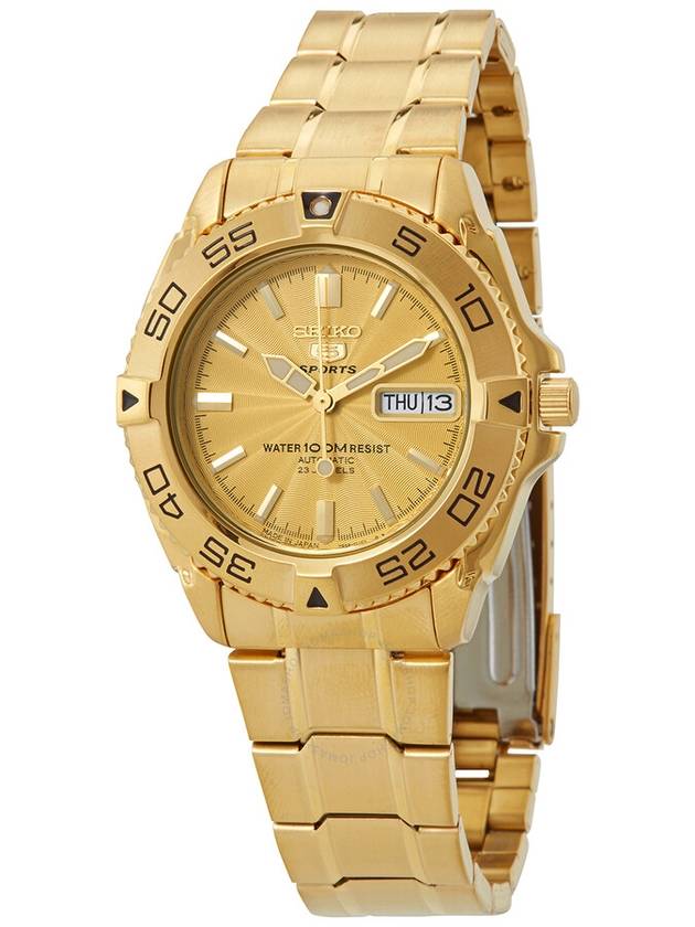 Seiko 5 Sports Automatic Gold Dial Men's Watch SNZB26J1 - SEIKO - BALAAN 1