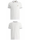 Logo Patch Short Sleeve Polo Shirt White - MONCLER - BALAAN 5