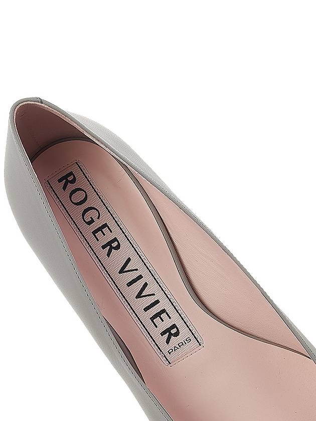 Women's Flats Leather Ballerina Shoes Grey - ROGER VIVIER - BALAAN 8