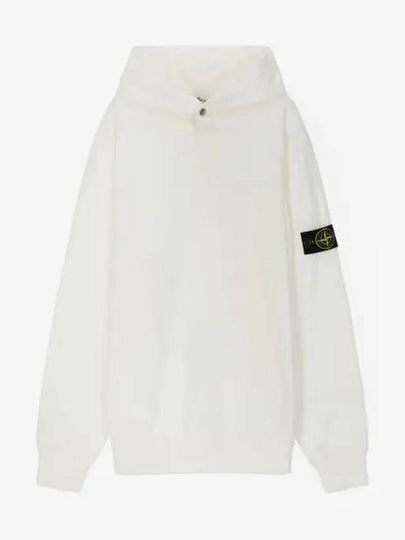 Compass Badge Cotton Hoodie White - STONE ISLAND - BALAAN 2