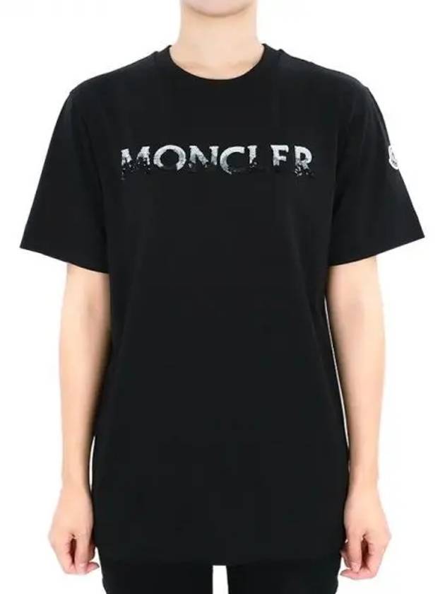 Women s Print Logo Short Sleeve Black 8C00028 829HP 999 270637 1053686 - MONCLER - BALAAN 1