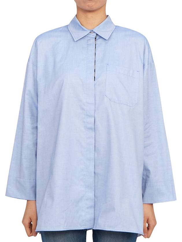 Sylvie Long Sleeve Shirt Blue - MAX MARA - BALAAN 3