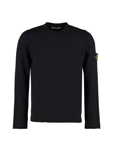 Wappen Patch Crew Neck Knit Top Black - STONE ISLAND - BALAAN 1