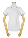 Women's Glitter Detail Logo Short Sleeve Polo Shirt White - MONCLER - BALAAN 3