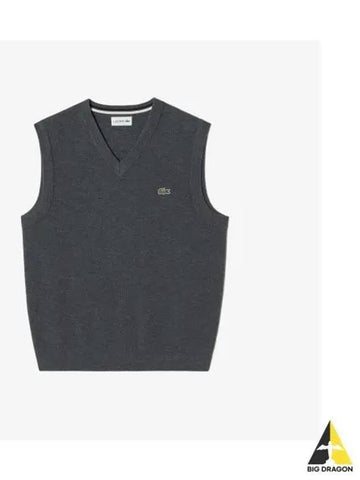 Men s V neck vest charcoal gray - LACOSTE - BALAAN 1