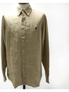 POLO Linen Solid Shirt Beige MNPOWOV16821615 250 - POLO RALPH LAUREN - BALAAN 1