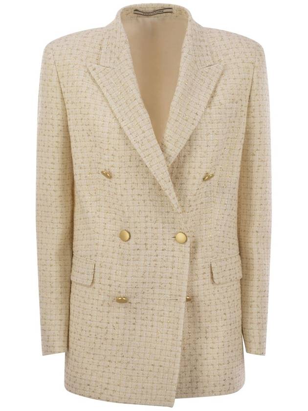 Double-breasted cotton-blend blazer - TAGLIATORE - BALAAN 1