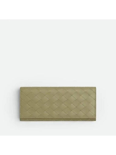 Leather Long Wallet Travertine - BOTTEGA VENETA - BALAAN 1