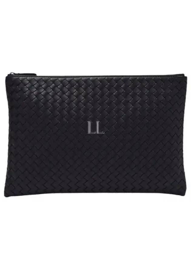 Intrecciato Clutch Bag Black - BOTTEGA VENETA - BALAAN 2