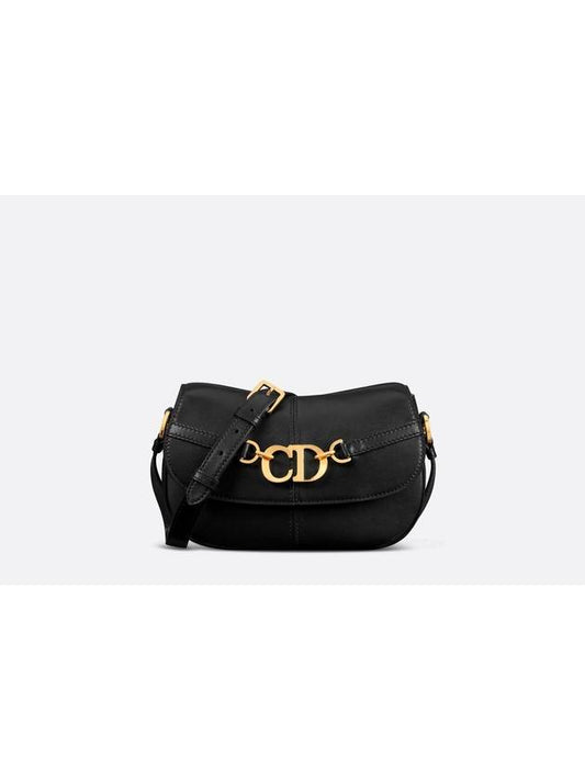 CD Logo Calfskin Small Besace Crossbag Black - DIOR - BALAAN 1