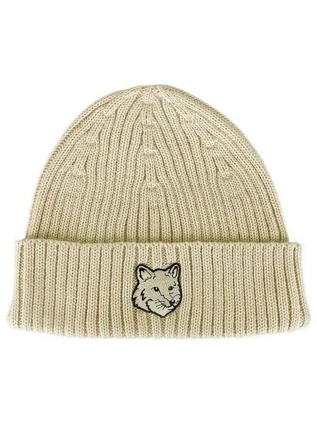 Wool Fox Head Beanie Light Beige - MAISON KITSUNE - BALAAN 2