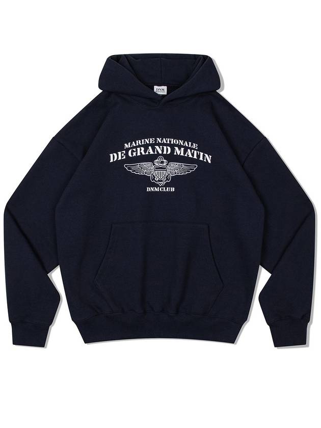 V Heavy Hood Sweat Club Hoodie Navy - DE GRAND MATIN - BALAAN 3