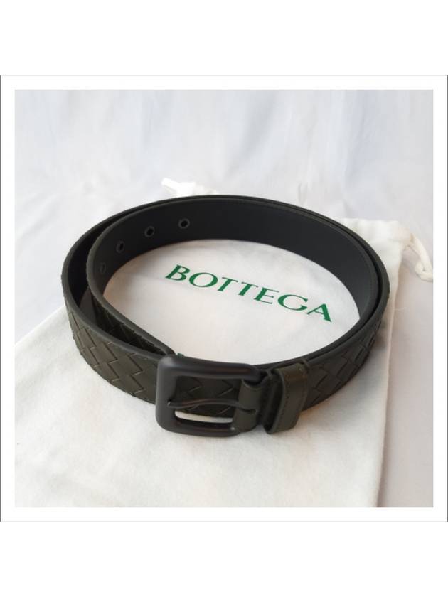 Intrecciato Leather Belt Khaki - BOTTEGA VENETA - BALAAN.