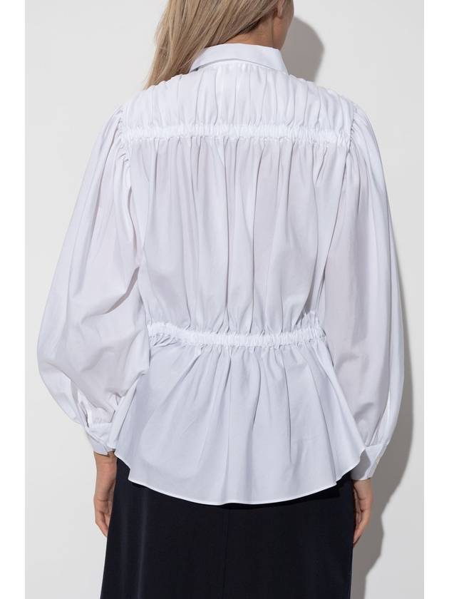 Comme Des Garçons Noir Kei Ninomiya Shirt With Decorative Drapings, Women's, White - COMME DES GARCONS - BALAAN 4