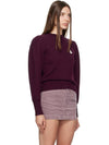 Kelaya Embroidered Logo Knit Top Dark Plum - ISABEL MARANT - BALAAN 3