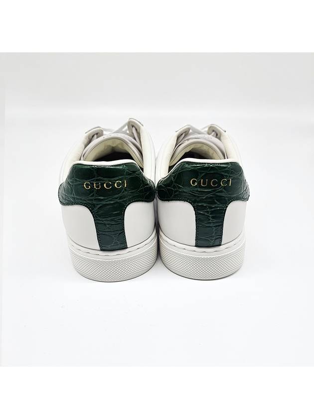 Ace Web Leather Low Top Sneakers White - GUCCI - BALAAN 5