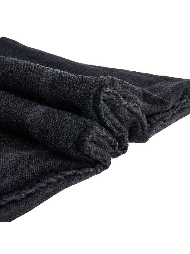 Monogram Wool Cashmere Scarf Black - TOTEME - BALAAN 6