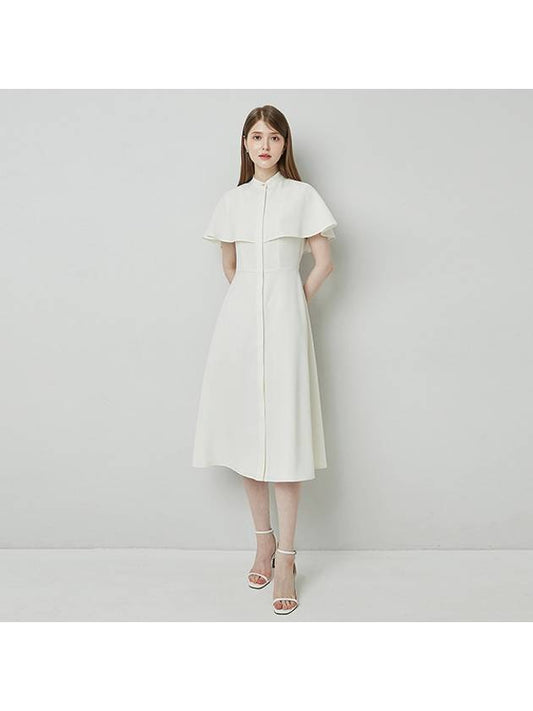 RAYLA cape Dress Ivory - AME - BALAAN 2