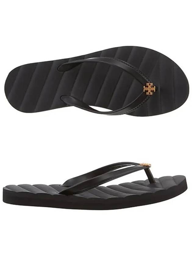 Kira Logo Flip Flops Black - TORY BURCH - BALAAN 5