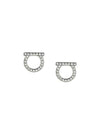 Gancini Crystal Large Earrings Silver - SALVATORE FERRAGAMO - BALAAN.