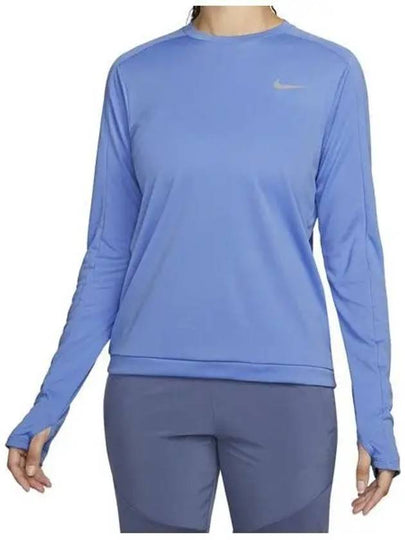 Women's Dri Fit Pacer Crew Long Sleeve T-Shirt Blue - NIKE - BALAAN 2