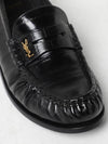 Logo Leather Loafers Black - SAINT LAURENT - BALAAN 5