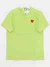 P1T2722 GREEN Red Heart Short Sleeve T Shirt - COMME DES GARCONS - BALAAN 3