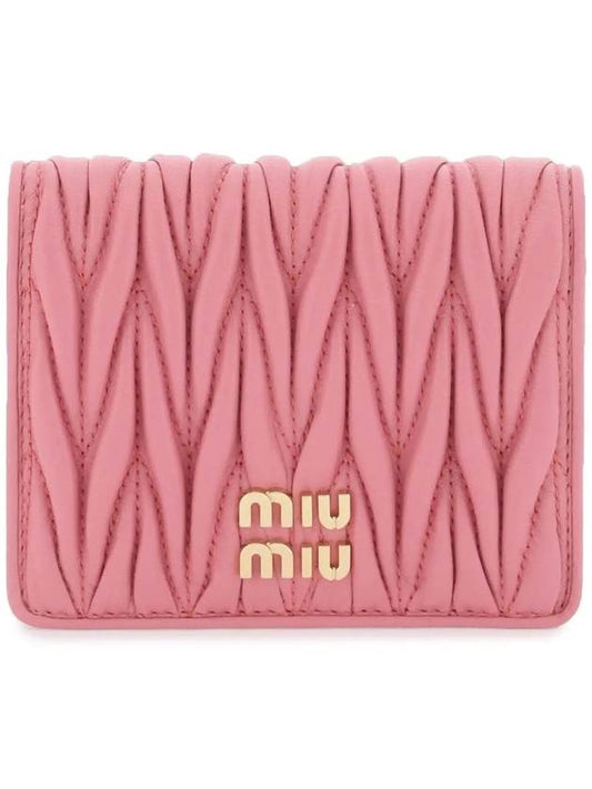 Matelasse Leather Half Wallet Begonia Pink - MIU MIU - BALAAN 2