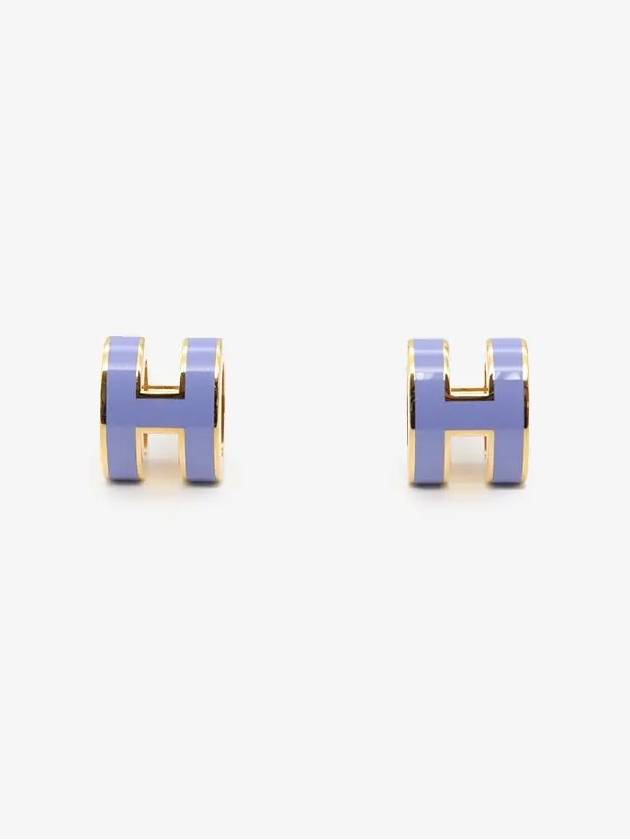 Mini Pop H Earrings Gold Lilas - HERMES - BALAAN 3